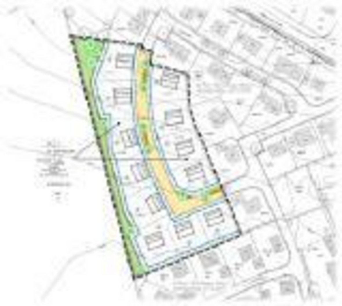 Karte mit markierten Grundstücke, die noch zu haben sind