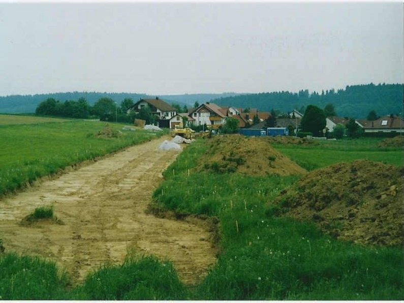 Nach Abschluss des langwierigen Bebauungsplanverfahren wurde im Mai 2002 mit der Erschließung begonnen.
