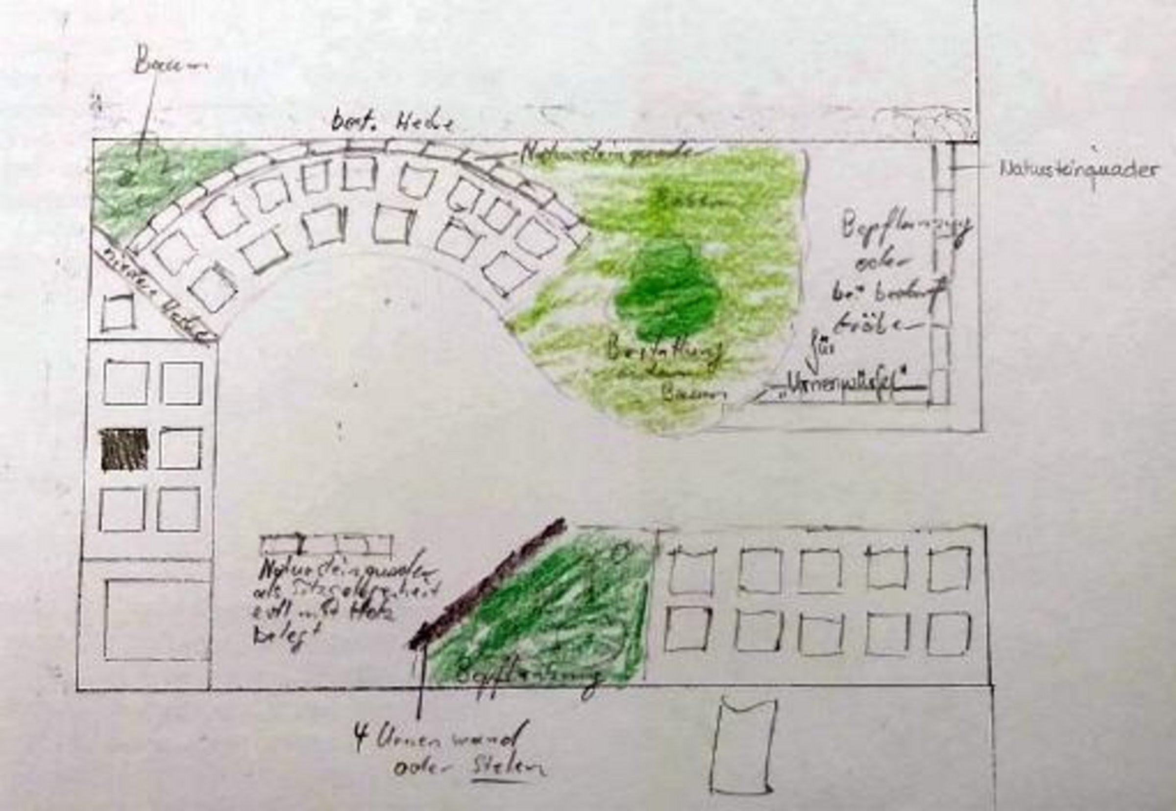 Plan vom Friedhof für Sanierung